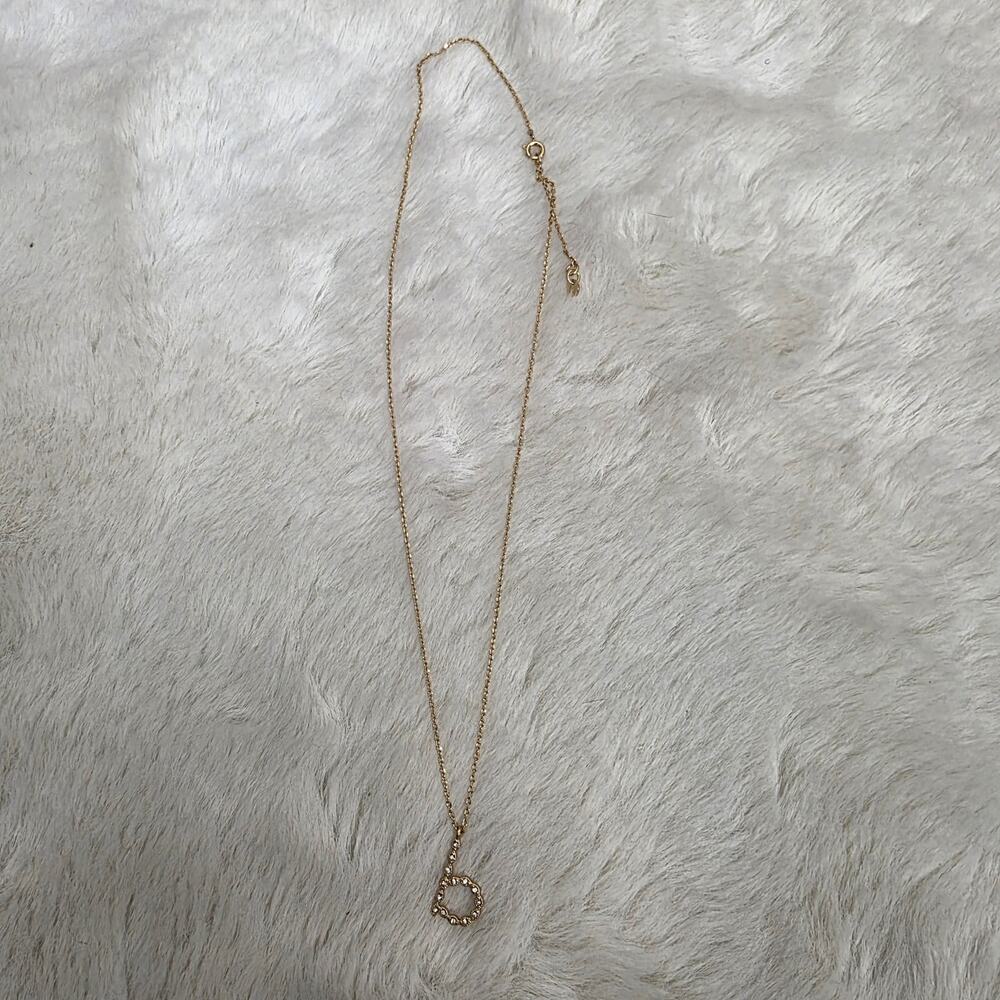 Maje Paris gold Initial B Rhinestone Crystal Letter Pendant Necklace NWT